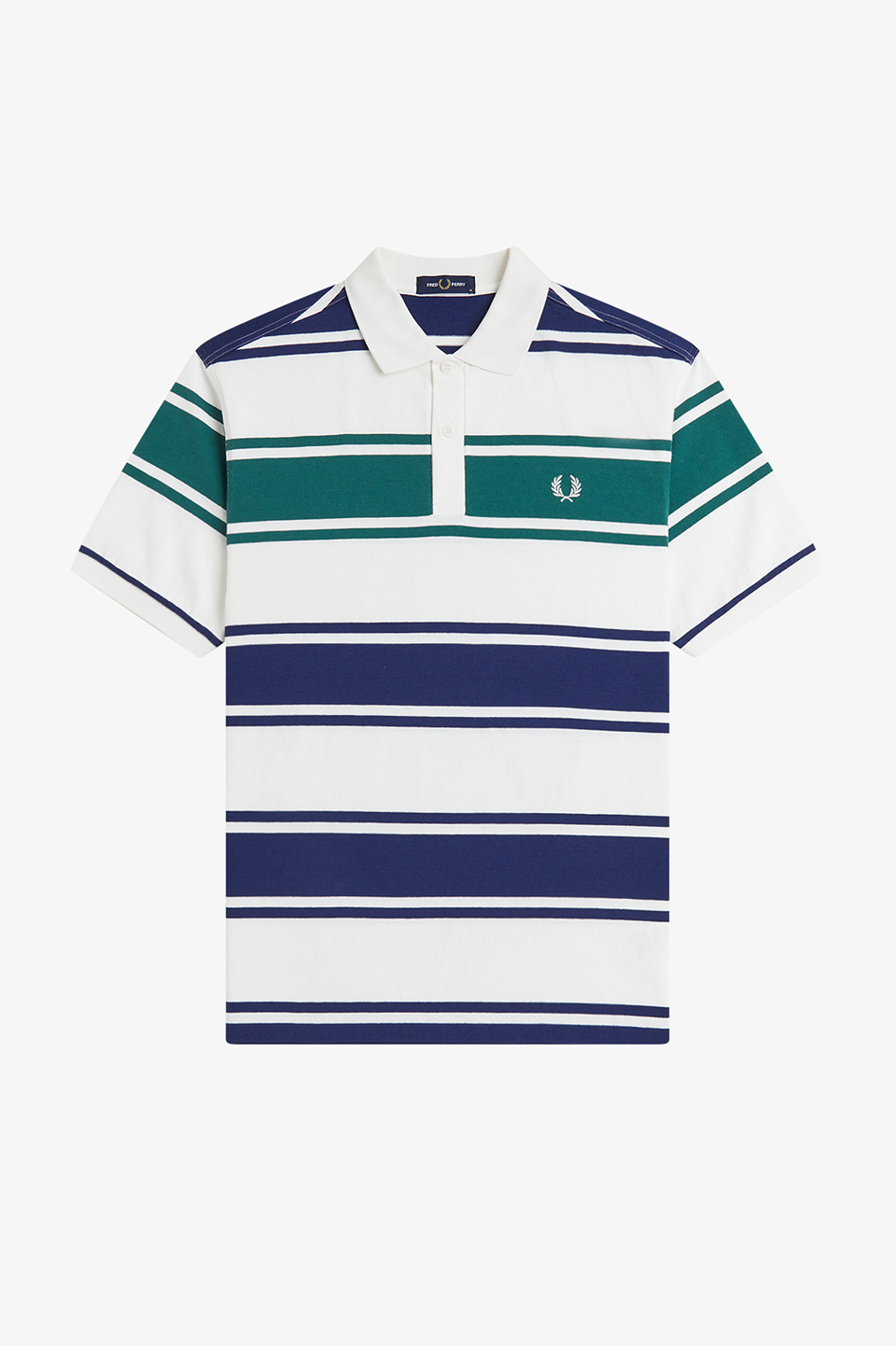 Relaxed Striped Polo Shirt(S 129：SNOW WHITE): | FRED PERRY JAPAN