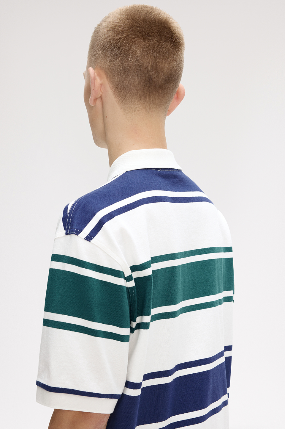 Relaxed Striped Polo Shirt(S 129：SNOW WHITE): | FRED PERRY JAPAN