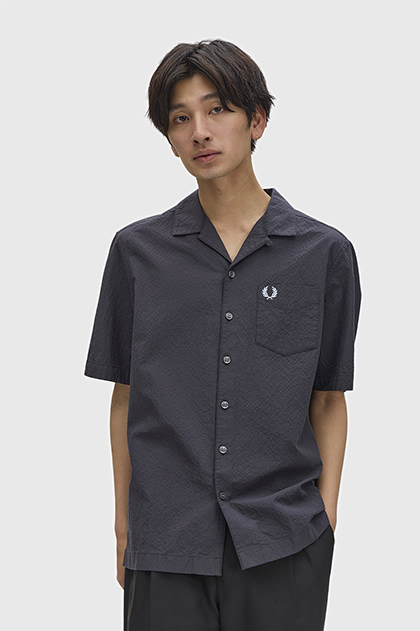 Seersucker Revere Collar Shirt