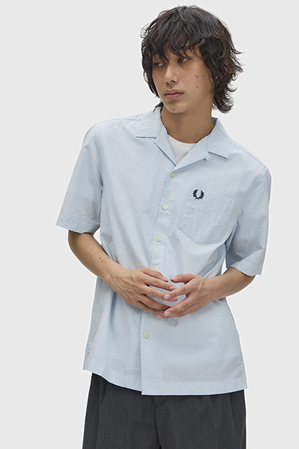 Seersucker Revere Collar Shirt