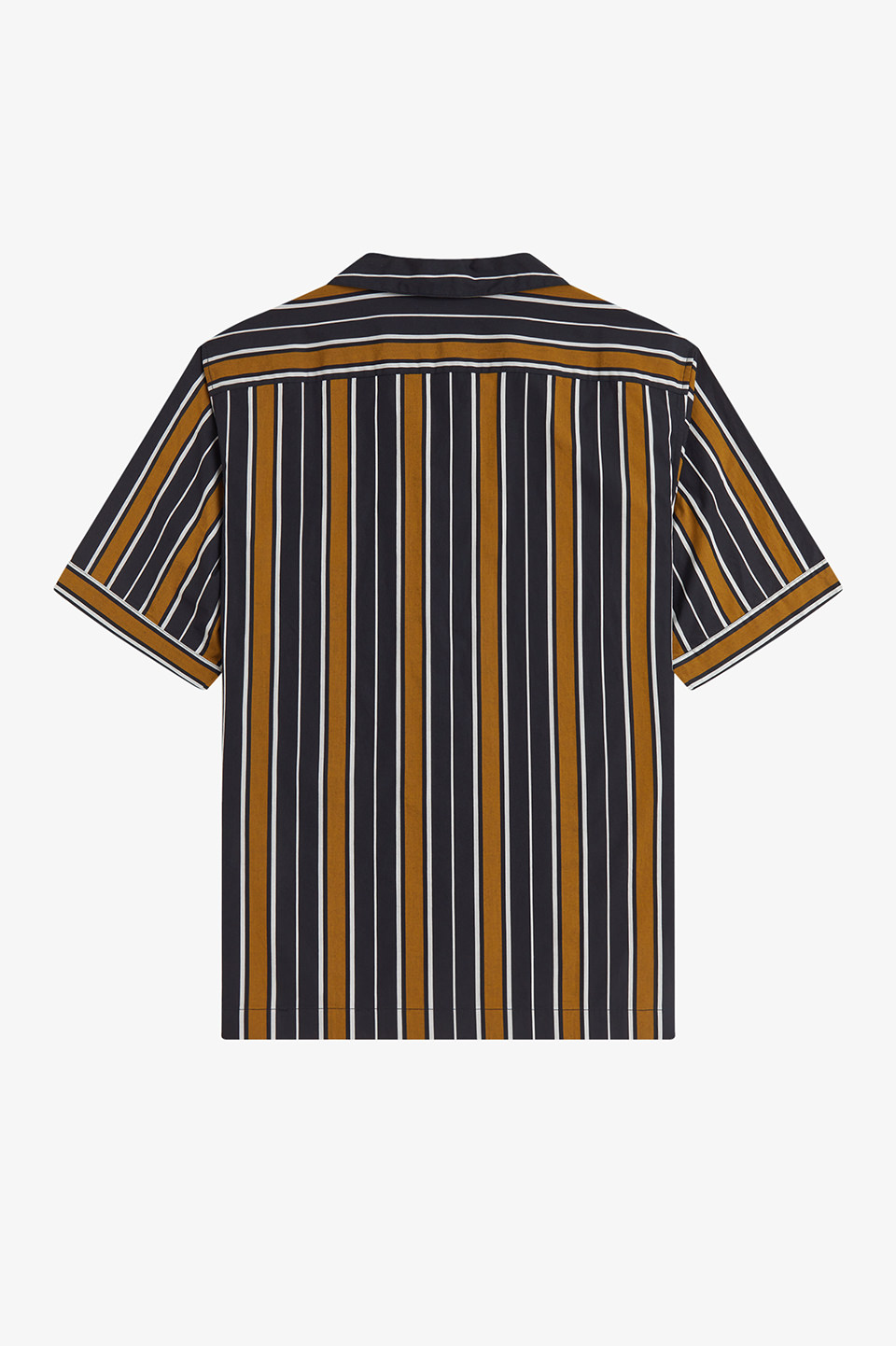Striped Revere Collar Shirt(S 102：BLACK): | FRED PERRY JAPAN