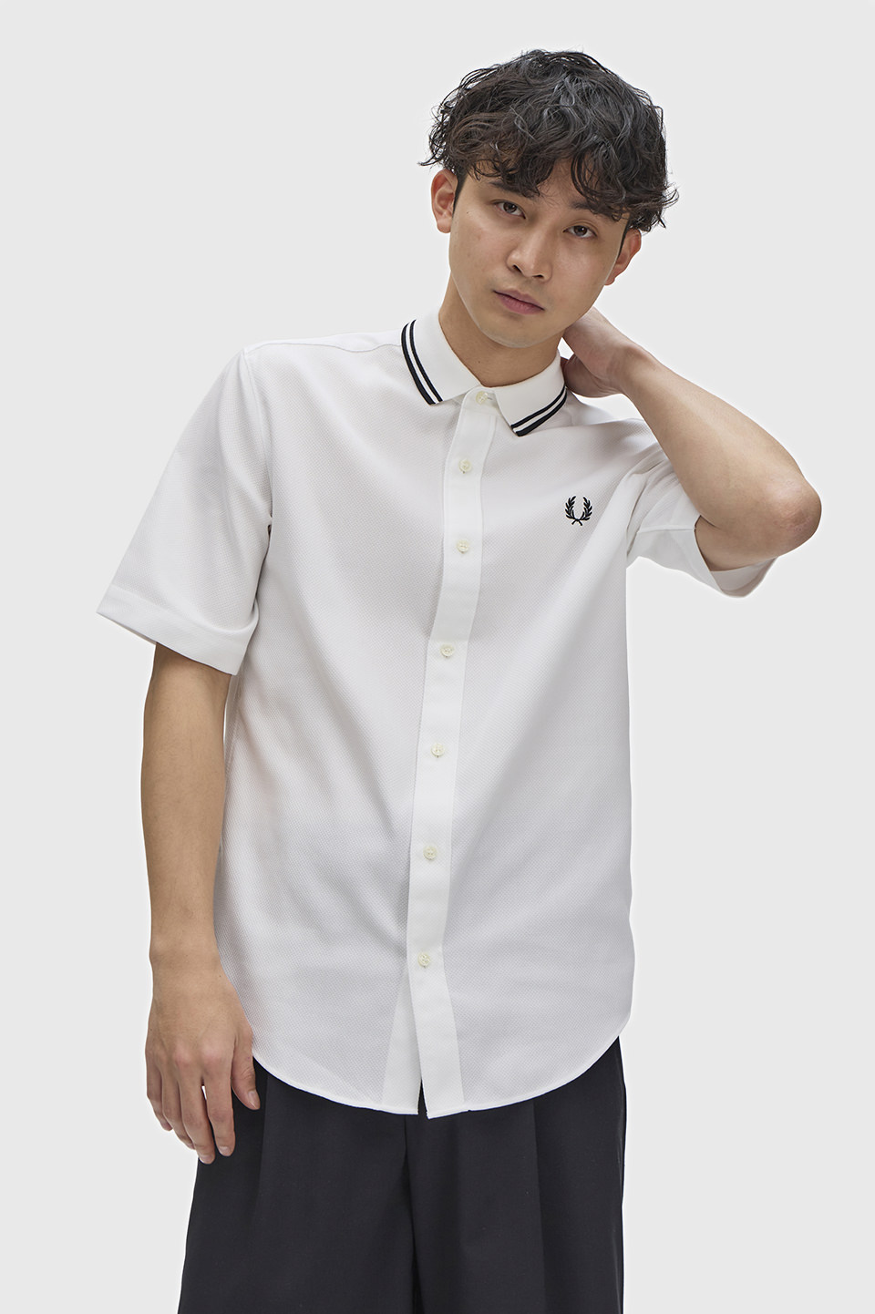 Polo Collar Shirt(S 100：WHITE): | FRED PERRY JAPAN | フレッド