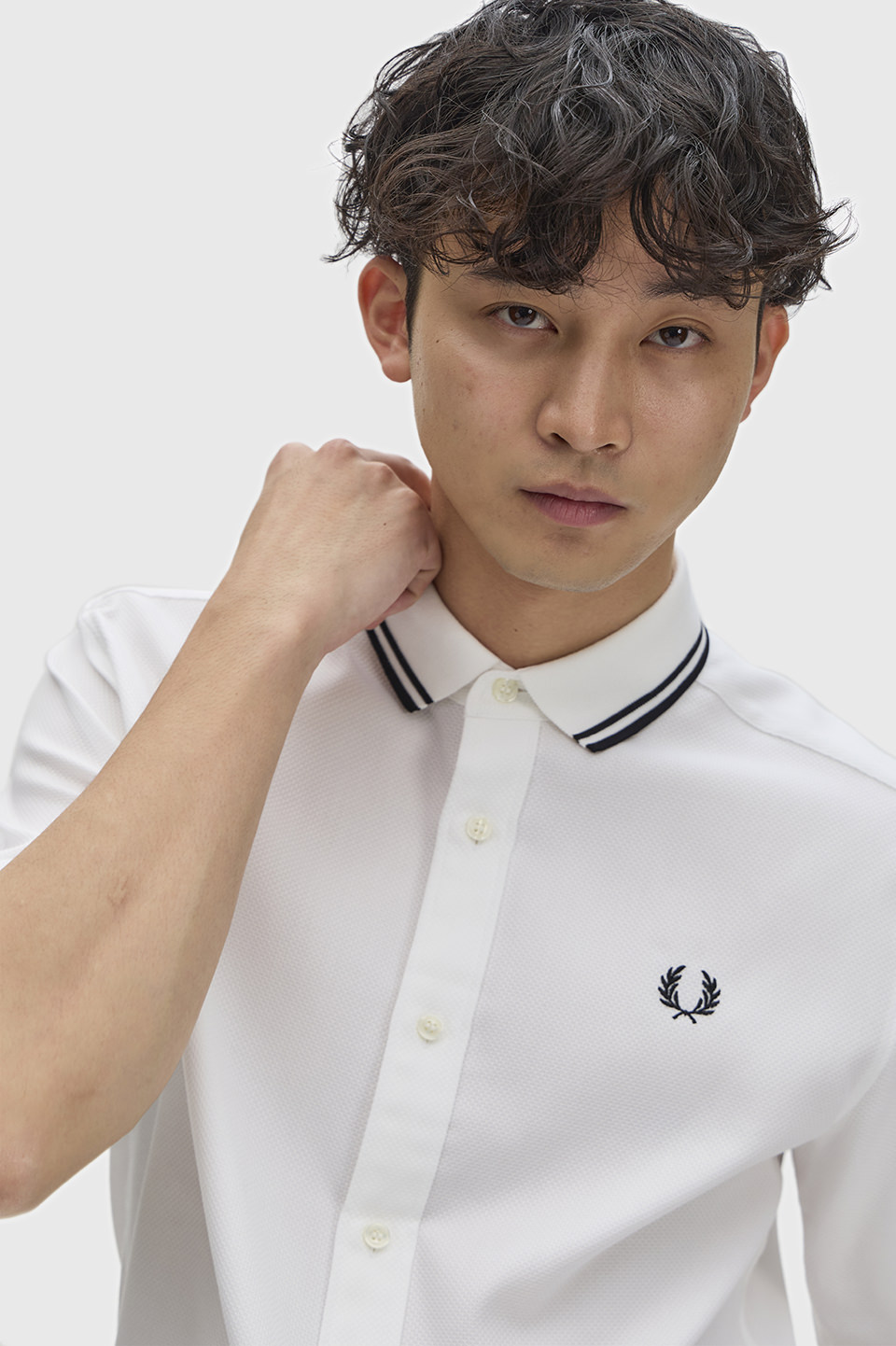 Polo Collar Shirt(S 100：WHITE): | FRED PERRY JAPAN | フレッド