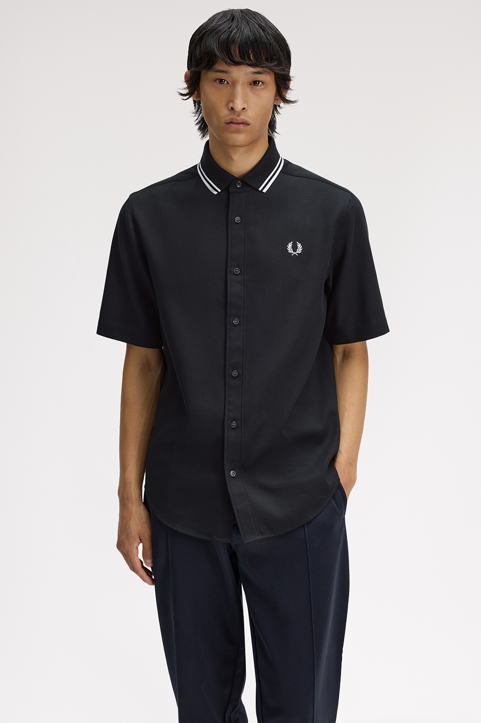 Polo Collar Shirt(S 102：BLACK): | FRED PERRY JAPAN | フレッド