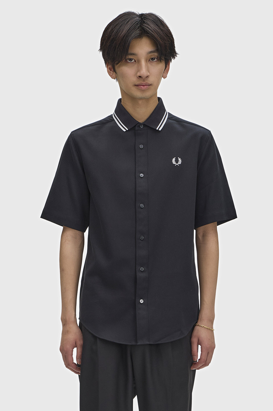 Polo Collar Shirt(S 102：BLACK): | FRED PERRY JAPAN | フレッド