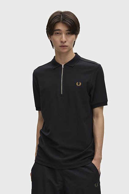 Crepe Pique Polo Shirt(S 102：BLACK): | FRED PERRY JAPAN