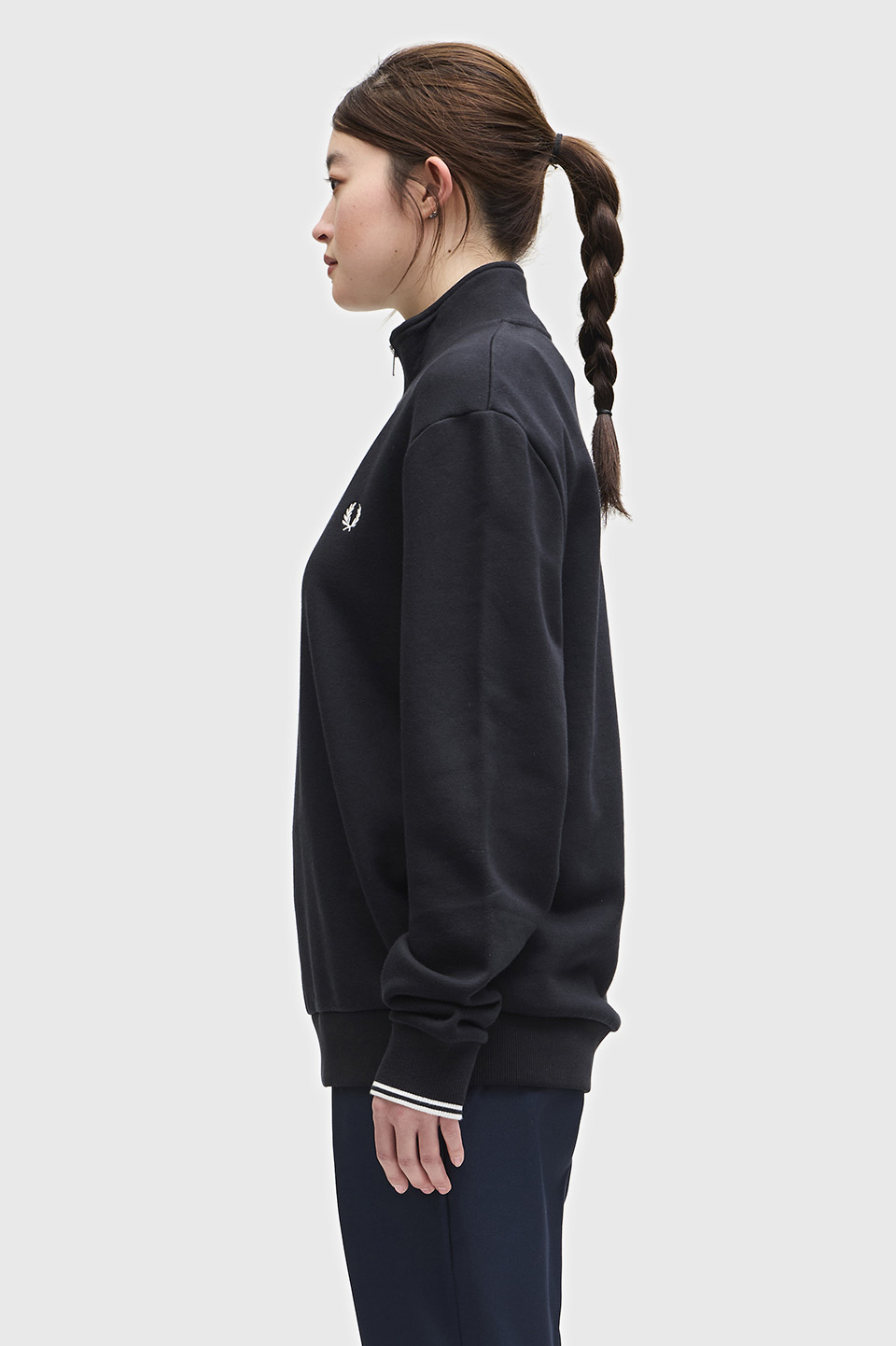 Half Zip Sweatshirt(S 102：BLACK): | FRED PERRY JAPAN | フレッド 