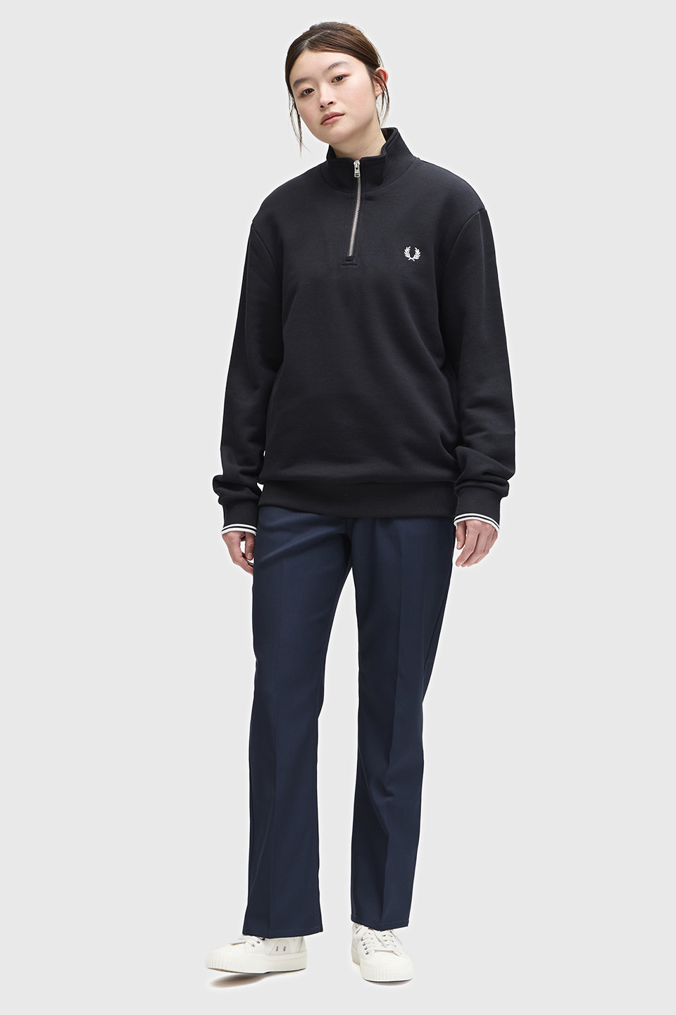 Half Zip Sweatshirt(S 102：BLACK): | FRED PERRY JAPAN | フレッド 