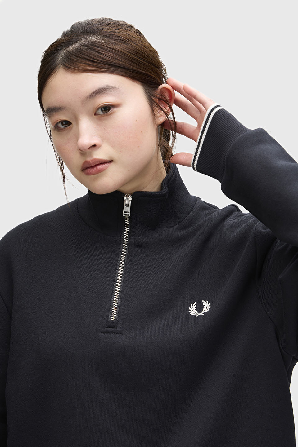 Half Zip Sweatshirt(S 102：BLACK): | FRED PERRY JAPAN | フレッド