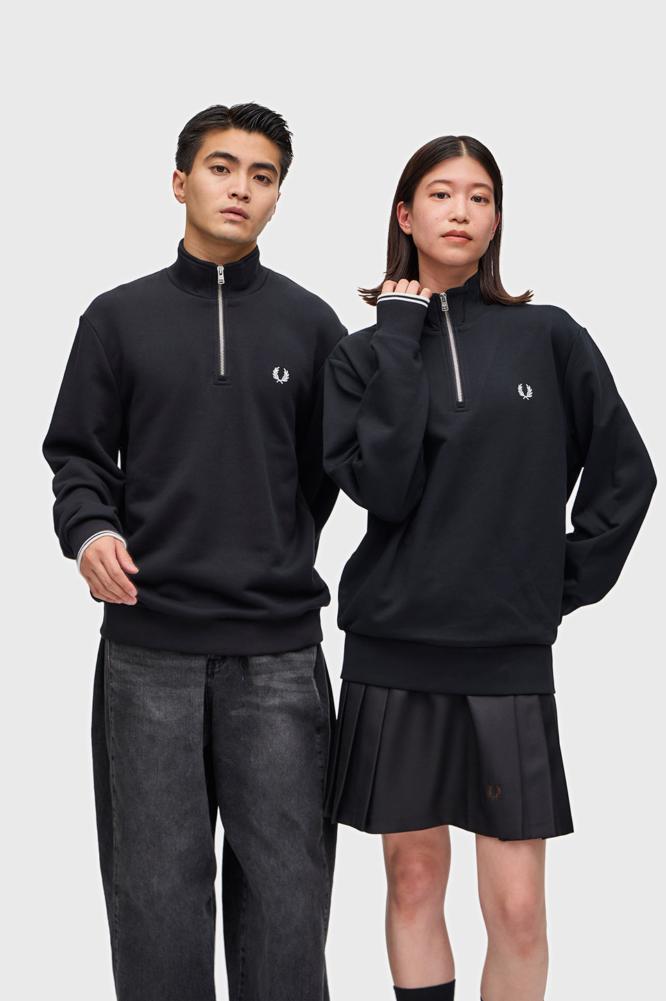 Half Zip Sweatshirt(S 102：BLACK): | FRED PERRY JAPAN | フレッド