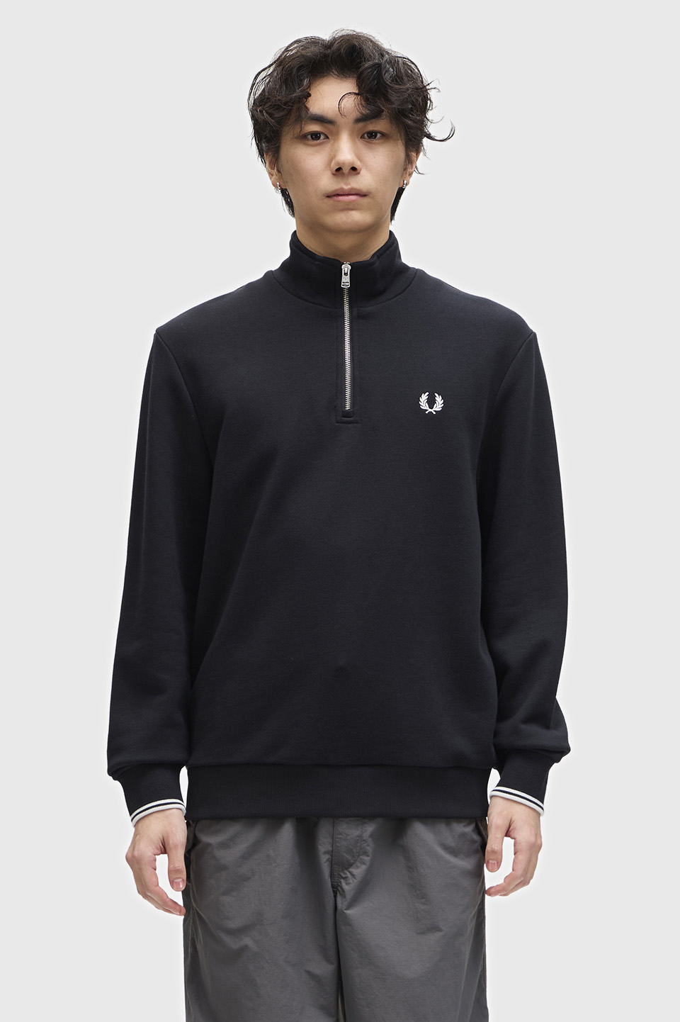 Half Zip Sweatshirt(S 102：BLACK): | FRED PERRY JAPAN | フレッド ...