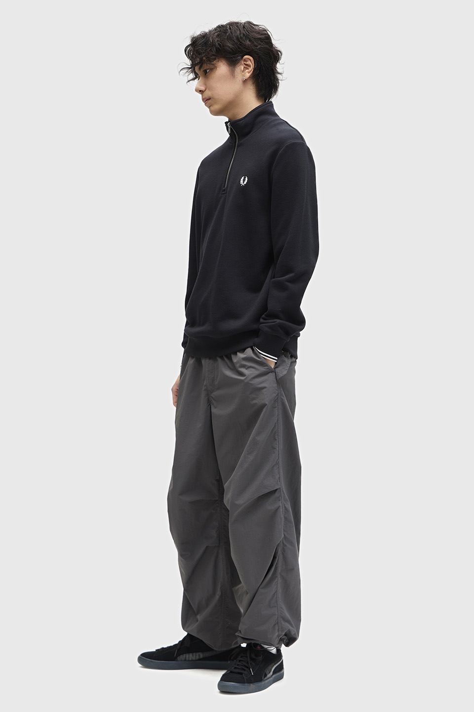 Half Zip Sweatshirt(S 102：BLACK): | FRED PERRY JAPAN