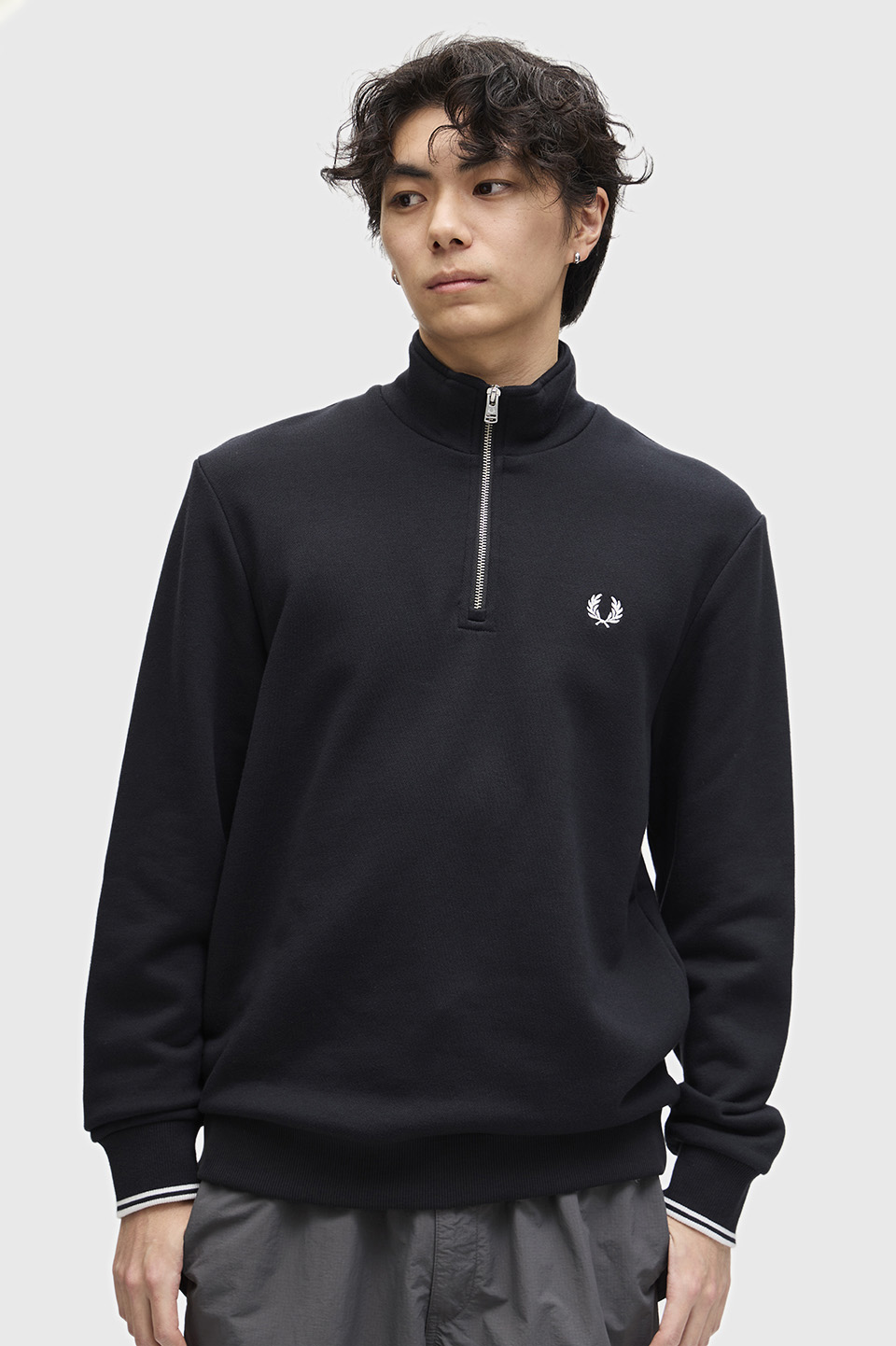 Half Zip Sweatshirt(S 102：BLACK): | FRED PERRY JAPAN | フレッド 