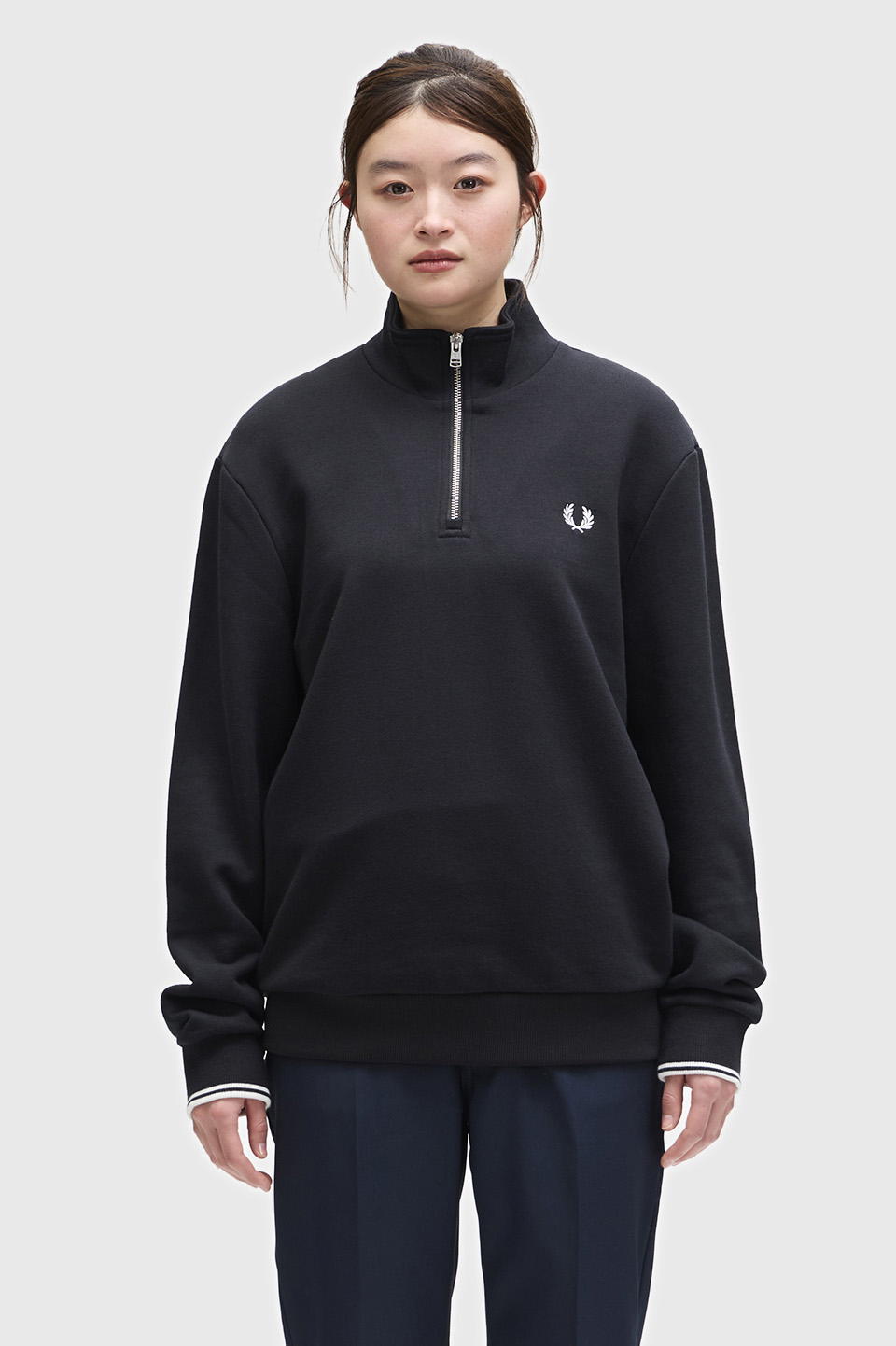 Half Zip Sweatshirt(S 102：BLACK): | FRED PERRY JAPAN | フレッド