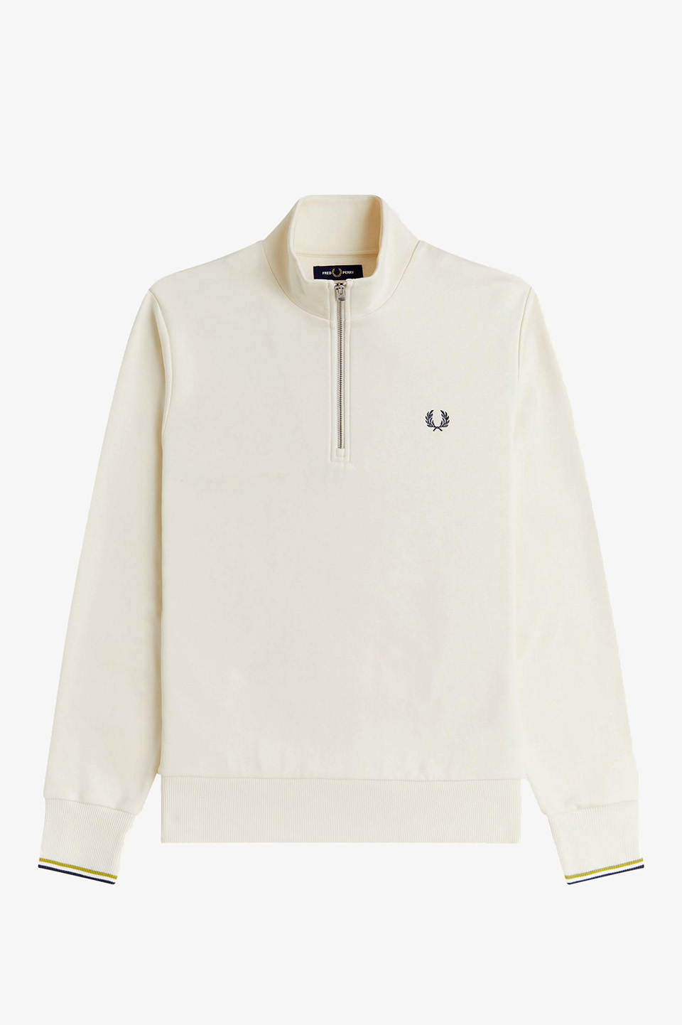 Half Zip Sweatshirt 46A:ECRU / TENNIS BALL YELLOW / ANCHOR GREY S