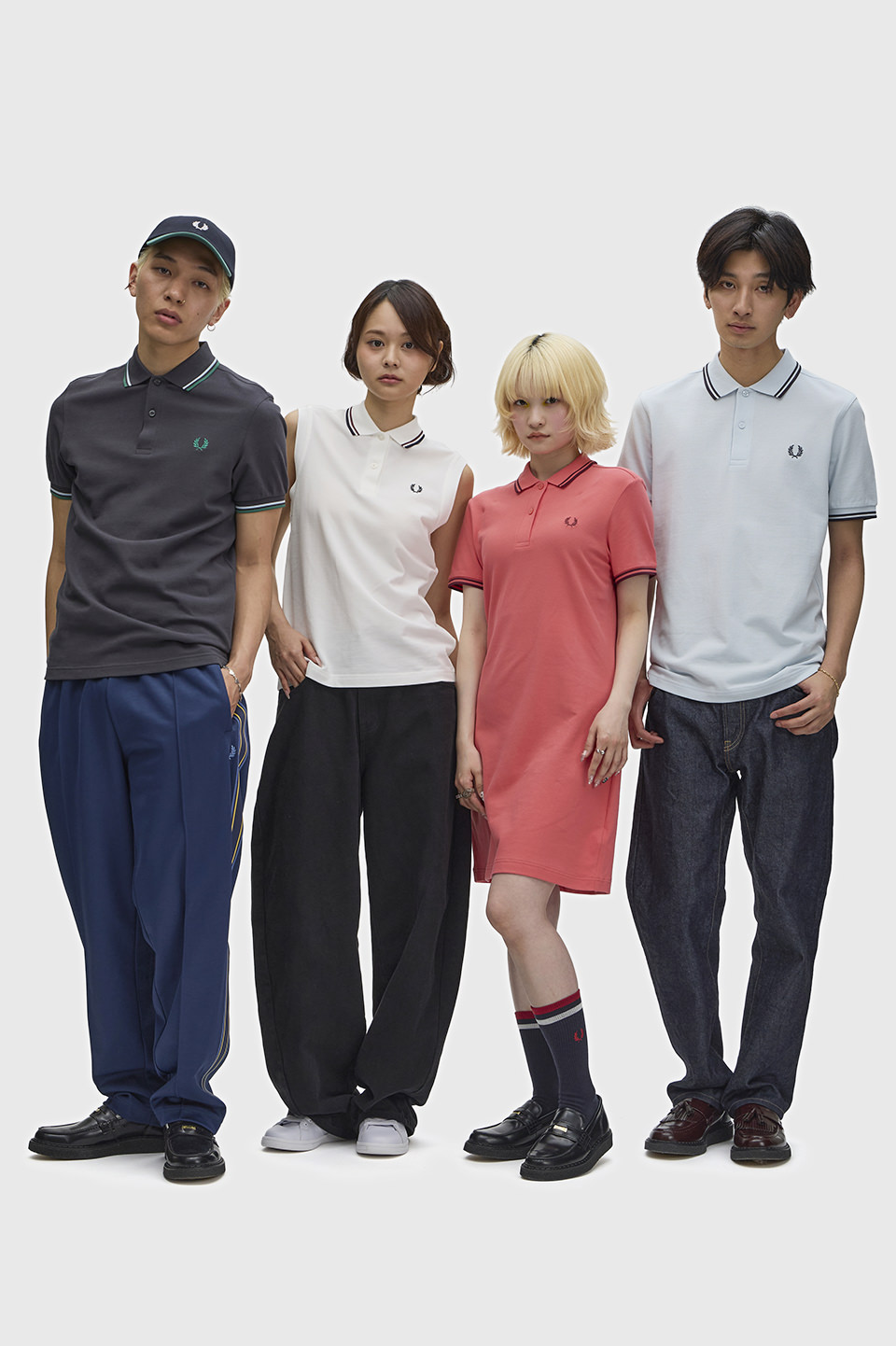 The Fred Perry Shirt - M3600 03C:LIGHT ICE / ANCHOR GREY S