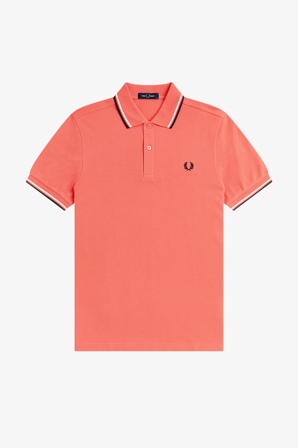 The Fred Perry Shirt - M3600 04C:STRAWBERRY / ECRU / BLACK S