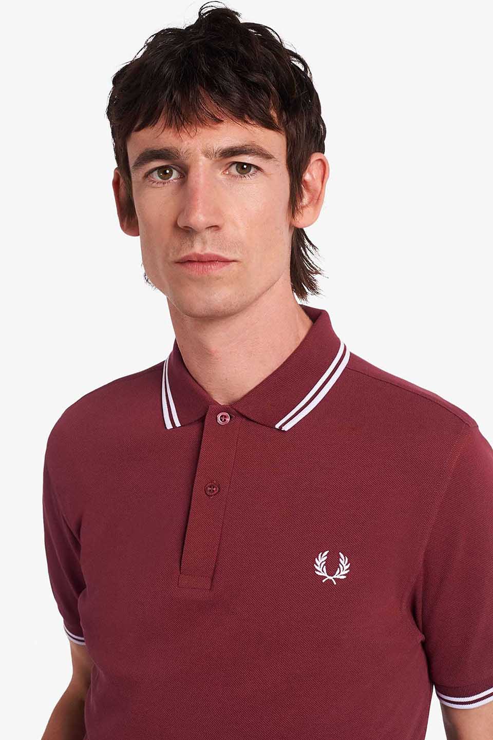 The Fred Perry Shirt - M3600(XS 122：PORT / STEEL / ECRU): | FRED