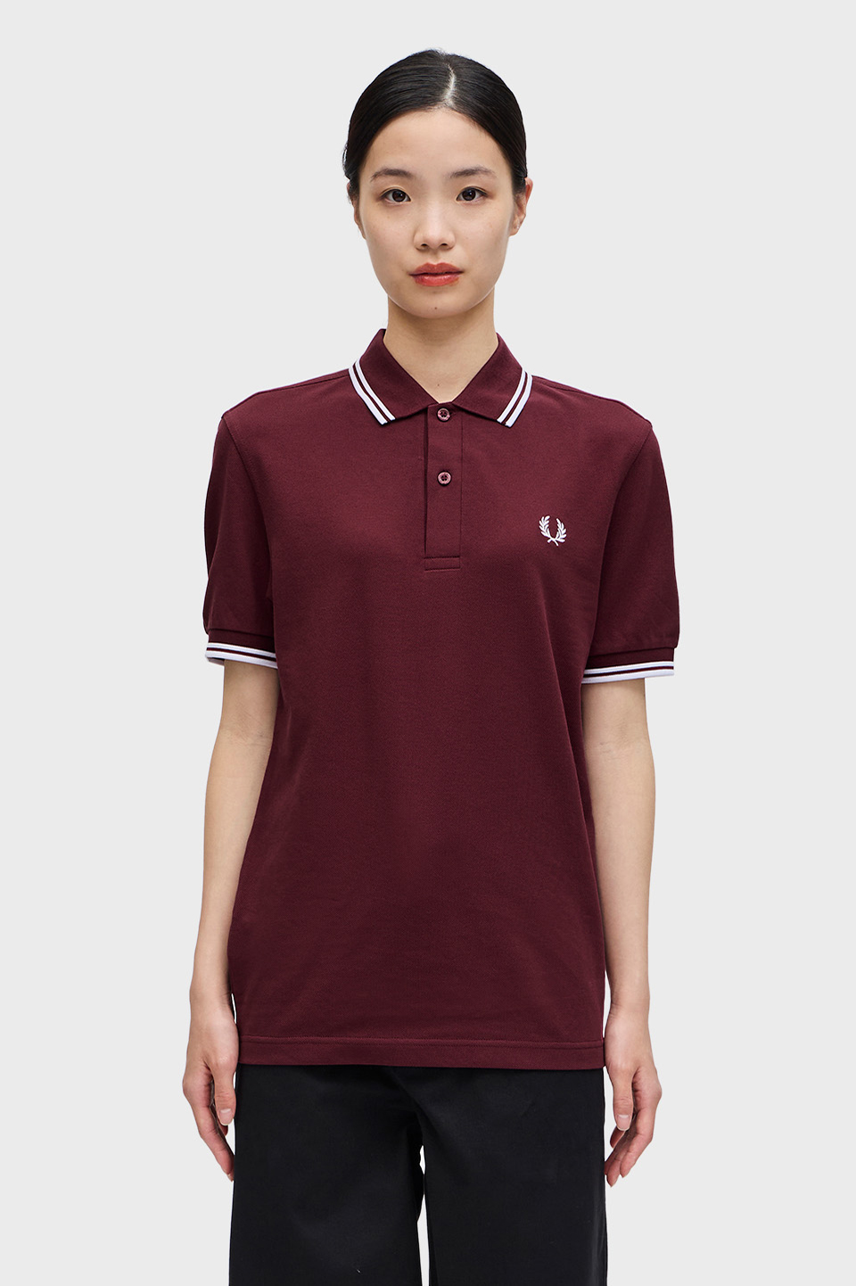 The Fred Perry Shirt - M3600(XS 122：PORT / STEEL / ECRU): | FRED 