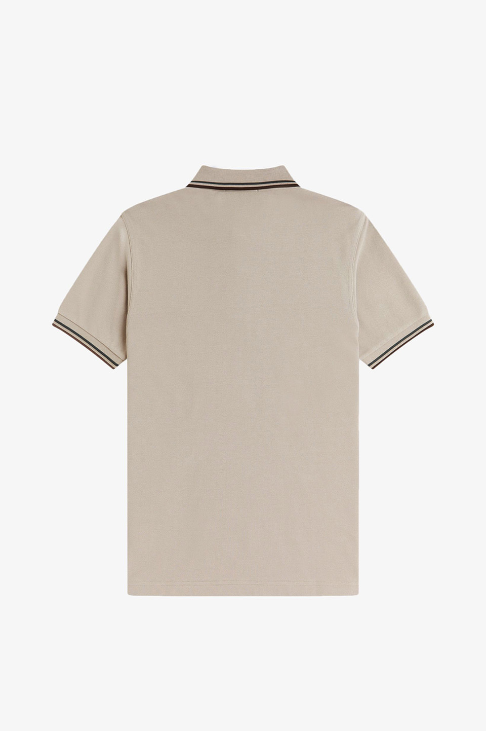 The Fred Perry Shirt - M3600 50A:WARM OAT / COURT GREEN / BURNT TOBACCO S