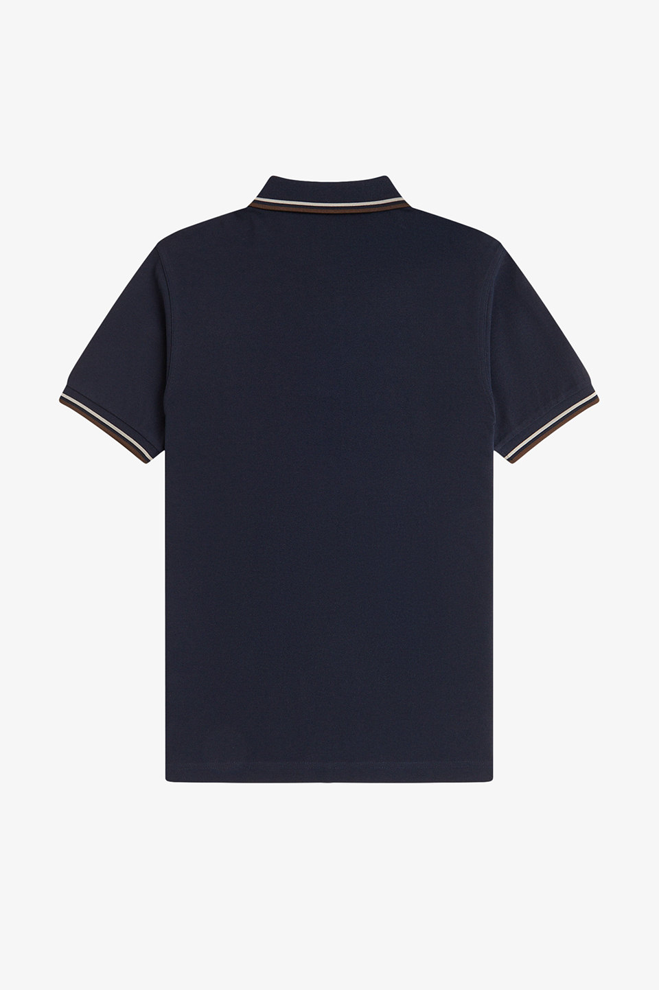 The Fred Perry Shirt - M3600 52A:NAVY / WARM OAT / BURNT TOBACCO S