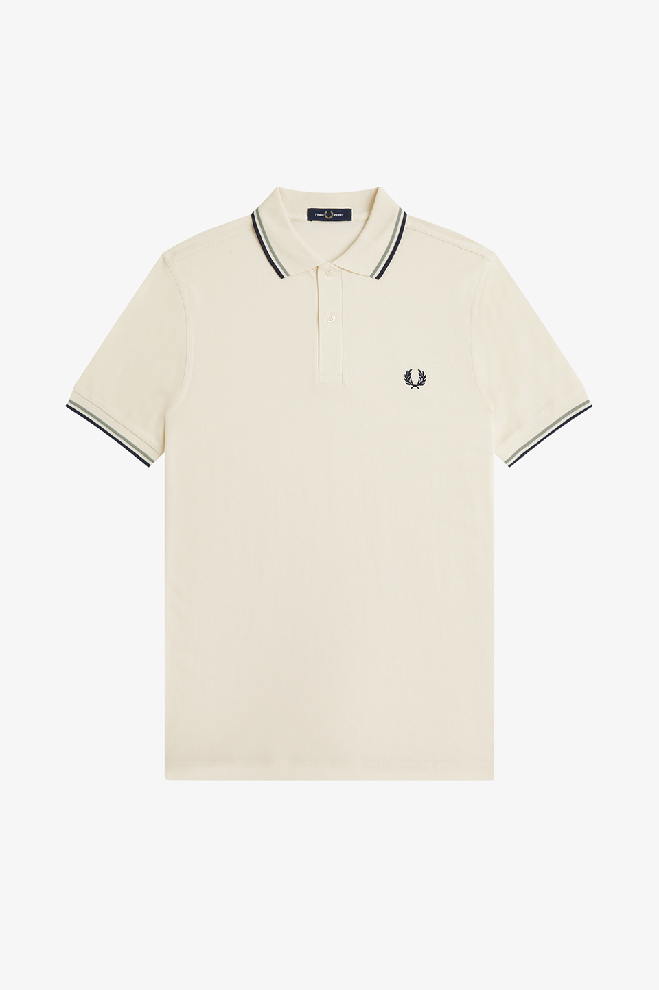 The Fred Perry Shirt - M3600 68C:ECRU / SEAGRASS / AIRFORCE S