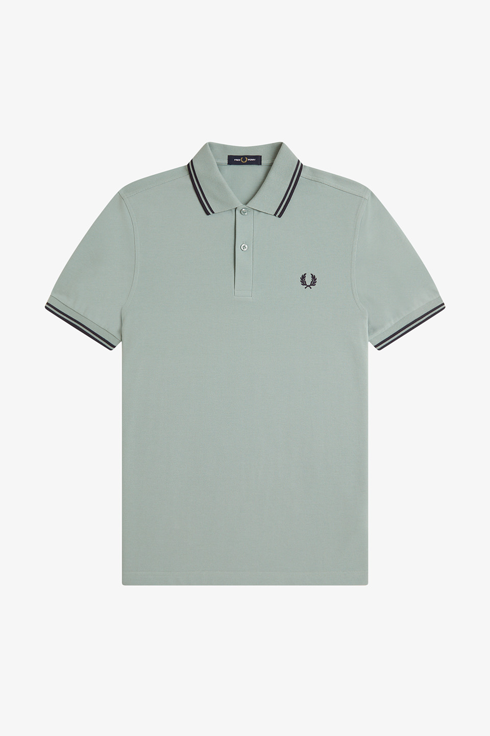The Fred Perry Shirt - M3600 71C:SILVER BLUE / DARK AIRFORCE S