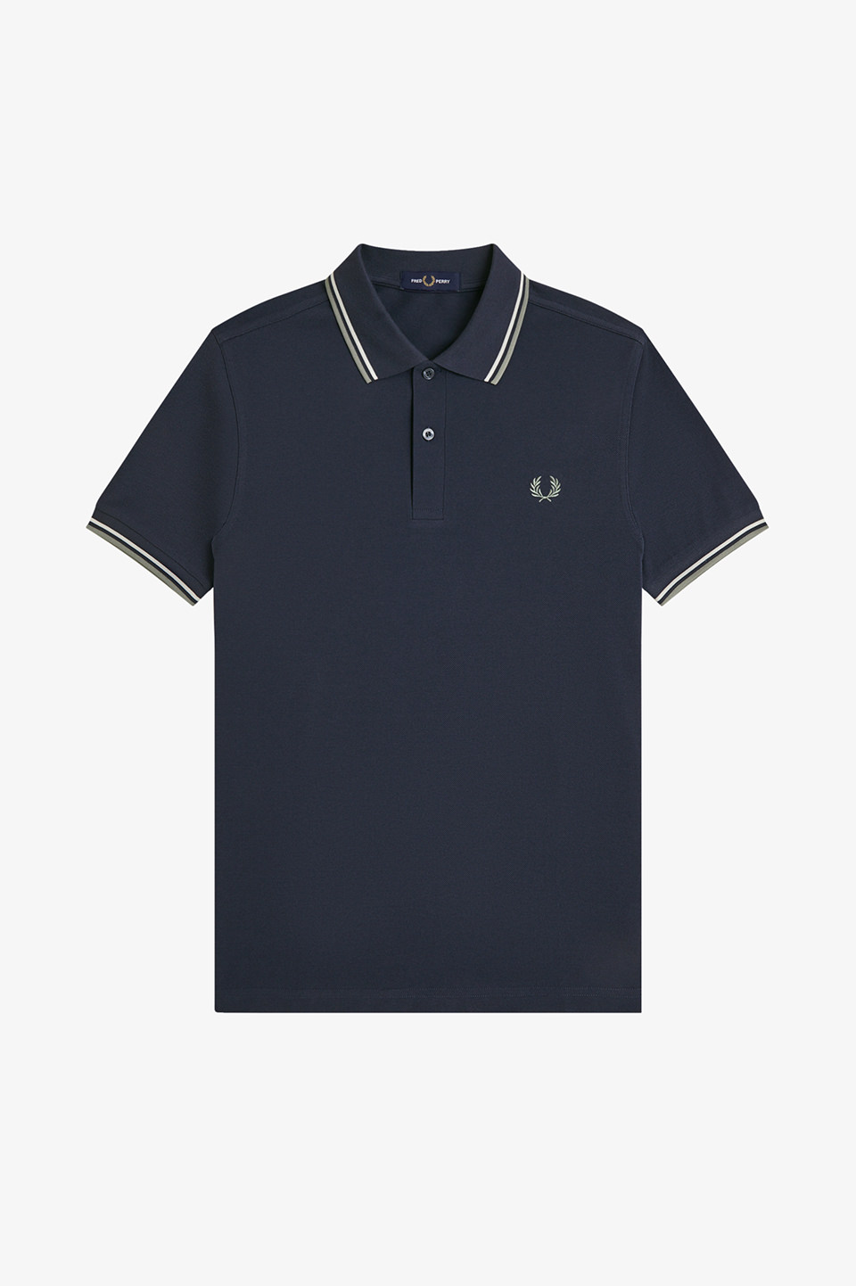 The Fred Perry Shirt - M3600 72C:AIRFORCE / ECRU / SEAGRASS S