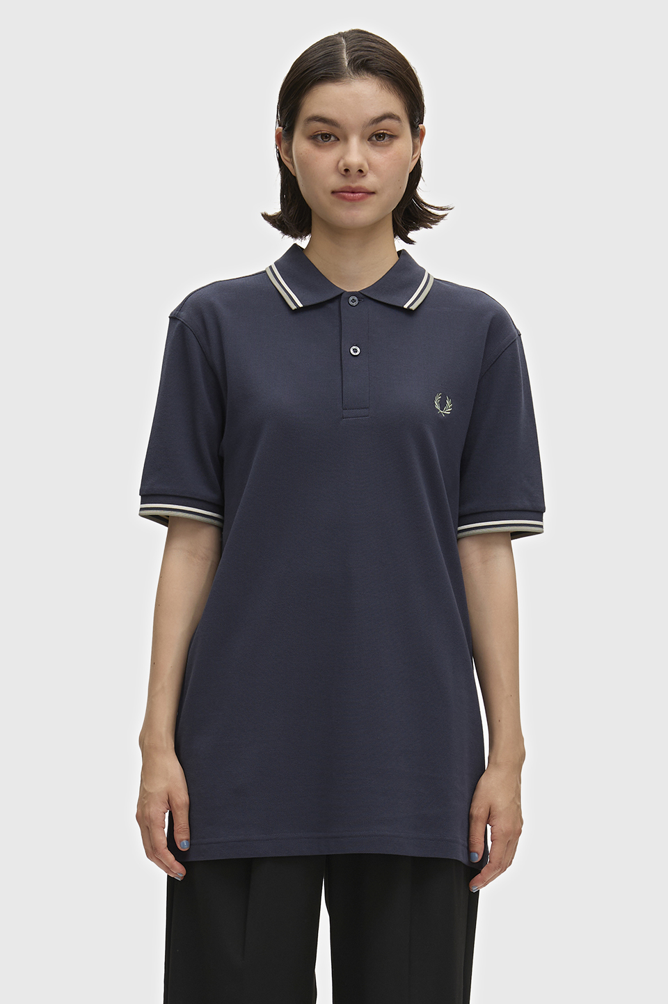 The Fred Perry Shirt - M3600 72C:AIRFORCE / ECRU / SEAGRASS S