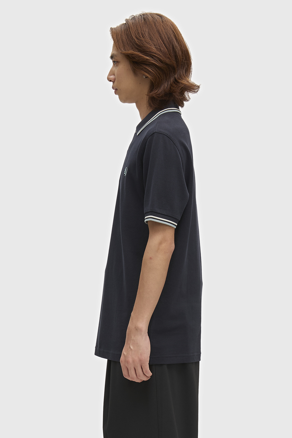 The Fred Perry Shirt - M3600 74C:NAVY / ECRU / SILVER BLUE S