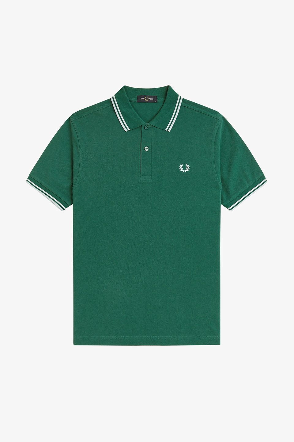 The Fred Perry Shirt - M3600 81B:SPORT GREEN / LIGHT ICE S