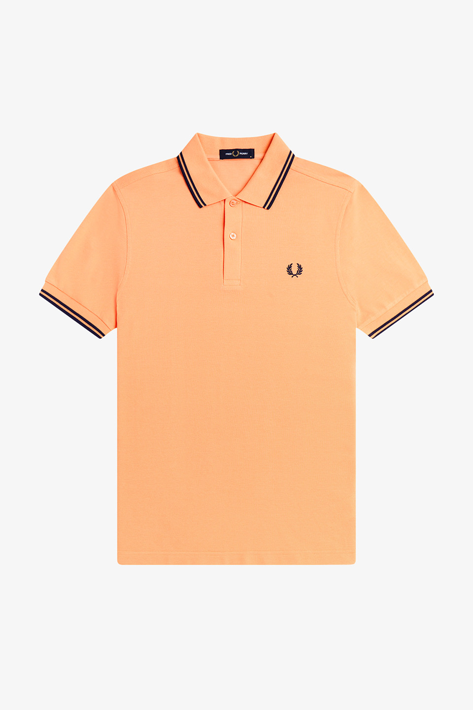 The Fred Perry Shirt - M3600 82B:PEACH / FRENCH NAVY S