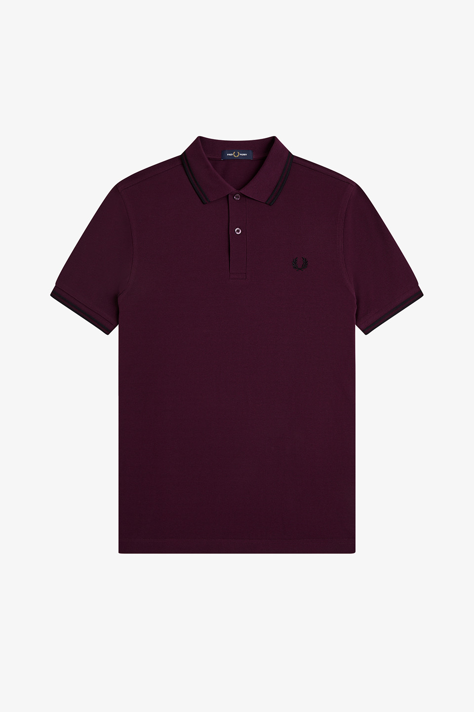 The Fred Perry Shirt - M3600 84C:PLUM / BLACK S