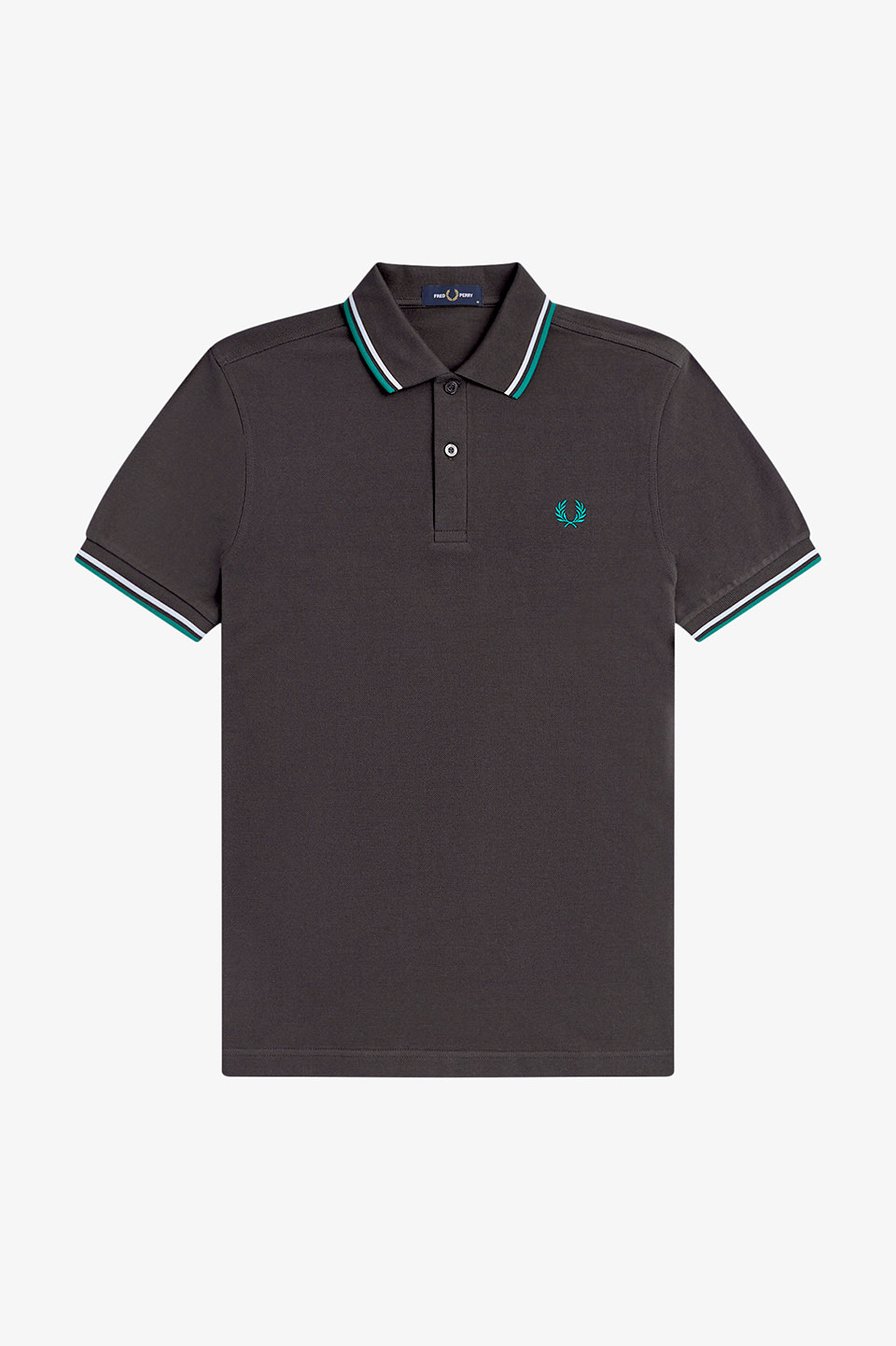 The Fred Perry Shirt - M3600 85B:ANCHOR GREY / ICE / SPORT GREEN XL