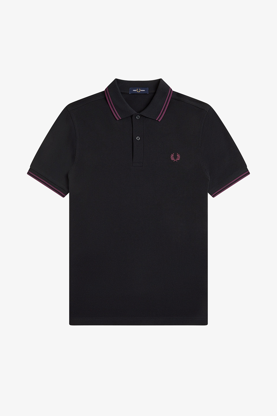 The Fred Perry Shirt - M3600 87C:BLACK / PLUM / PLUM S