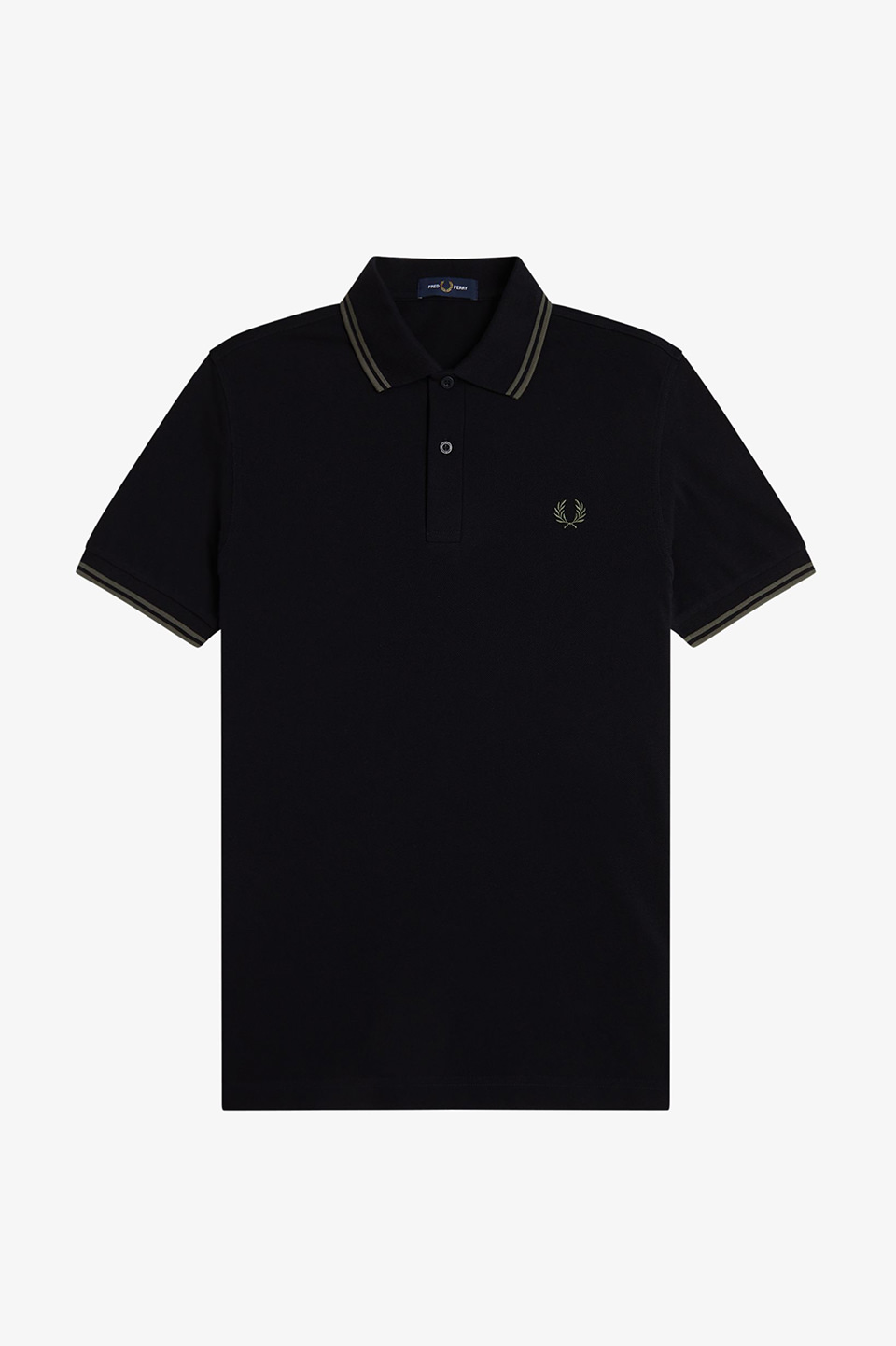 The Fred Perry Shirt - M3600 T44:BLACK / FIELD GREEN S