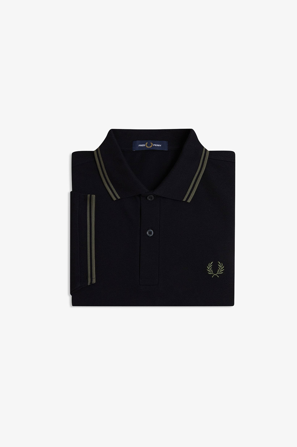 The Fred Perry Shirt - M3600 T44:BLACK / FIELD GREEN S
