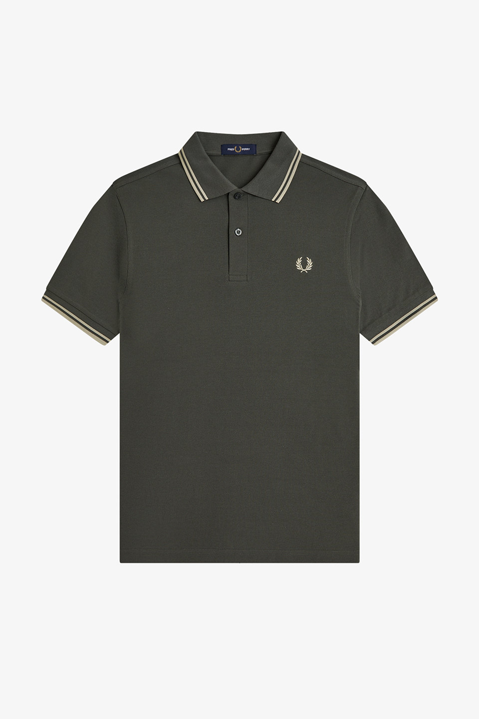 The Fred Perry Shirt - M3600 U98:FIELD GREEN / OATMEAL S
