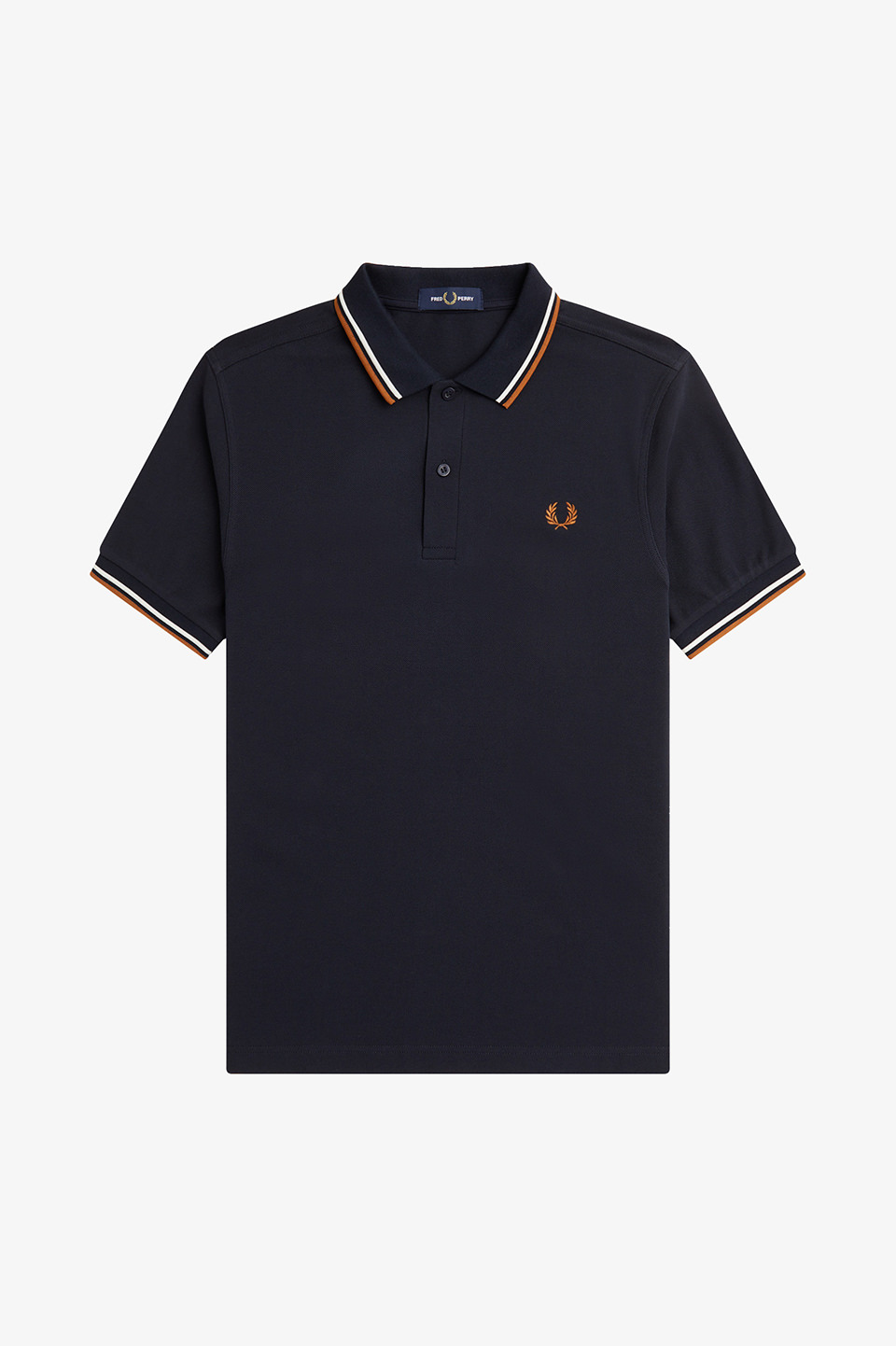 The Fred Perry Shirt - M3600(S V33：NAVY / ECRU / NUT FLAKE 