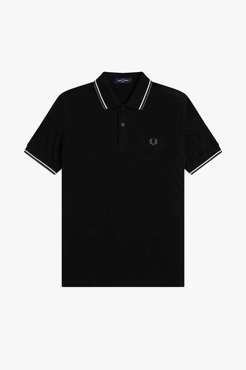 The Fred Perry Shirt - M3600 W54:BLACK / ECRU / LAUREL WREATH S