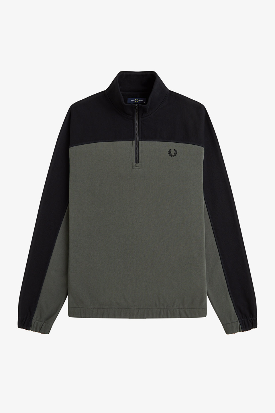 Colour Block Half-Zip Sweatshirt(S 638：FIELD GREEN): | FRED PERRY
