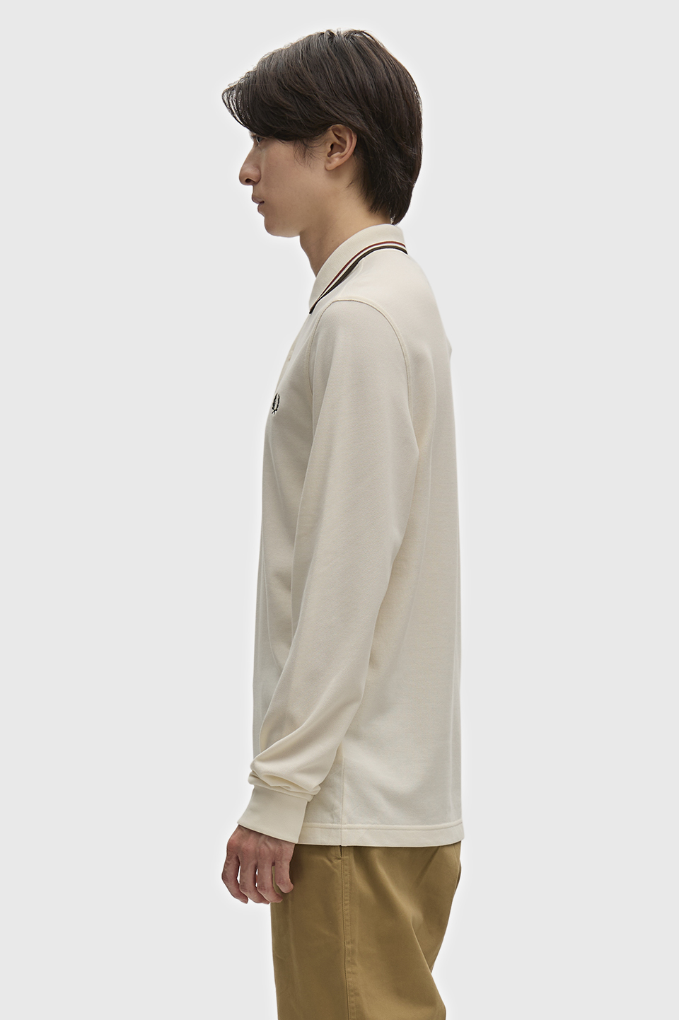 The Fred Perry Shirt - M3636 69C:ECRU / BRNDY / NIGHT GREEN S