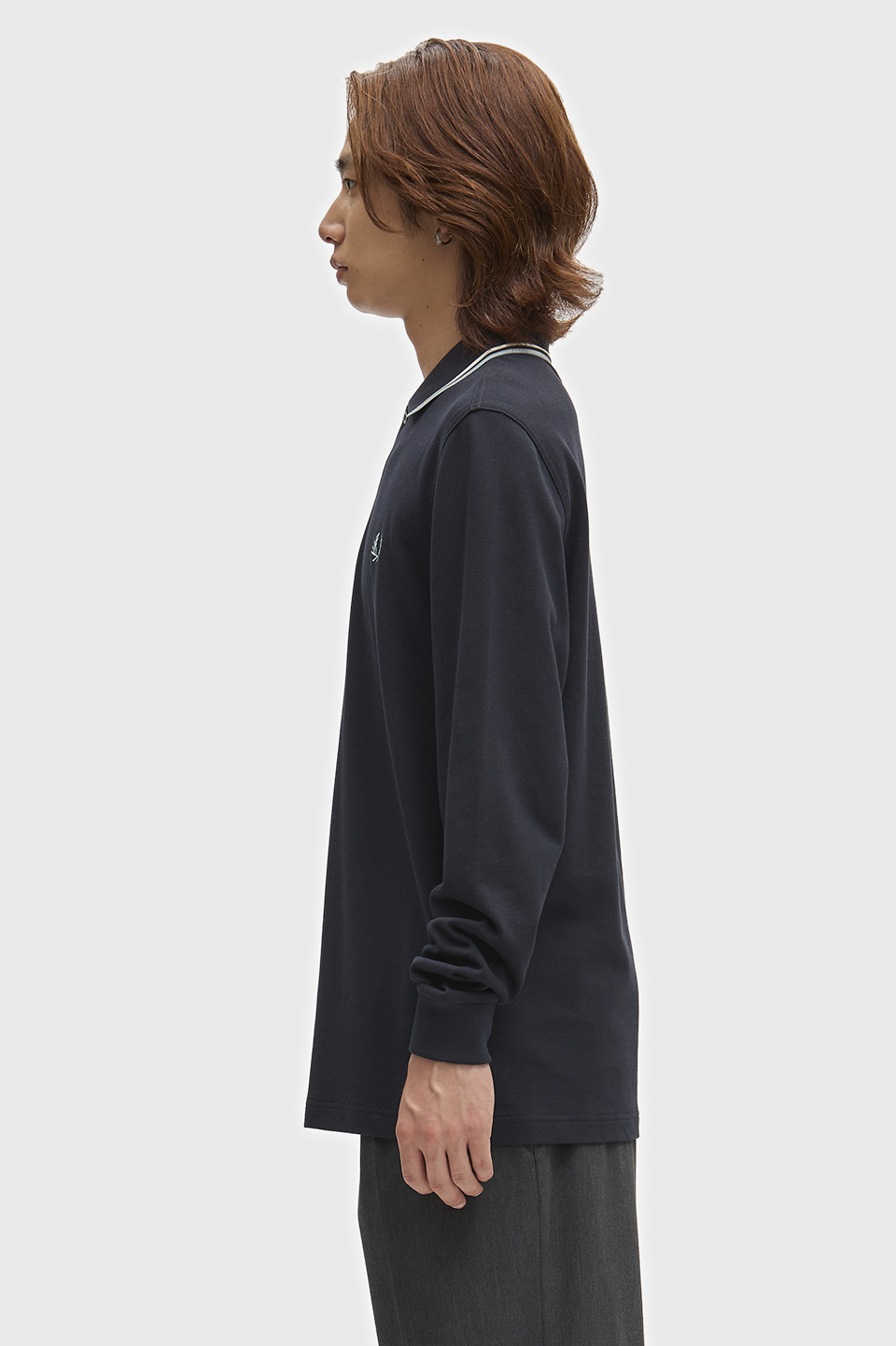 The Fred Perry Shirt - M3636 74C:NAVY / ECRU / SILVER BLUE S
