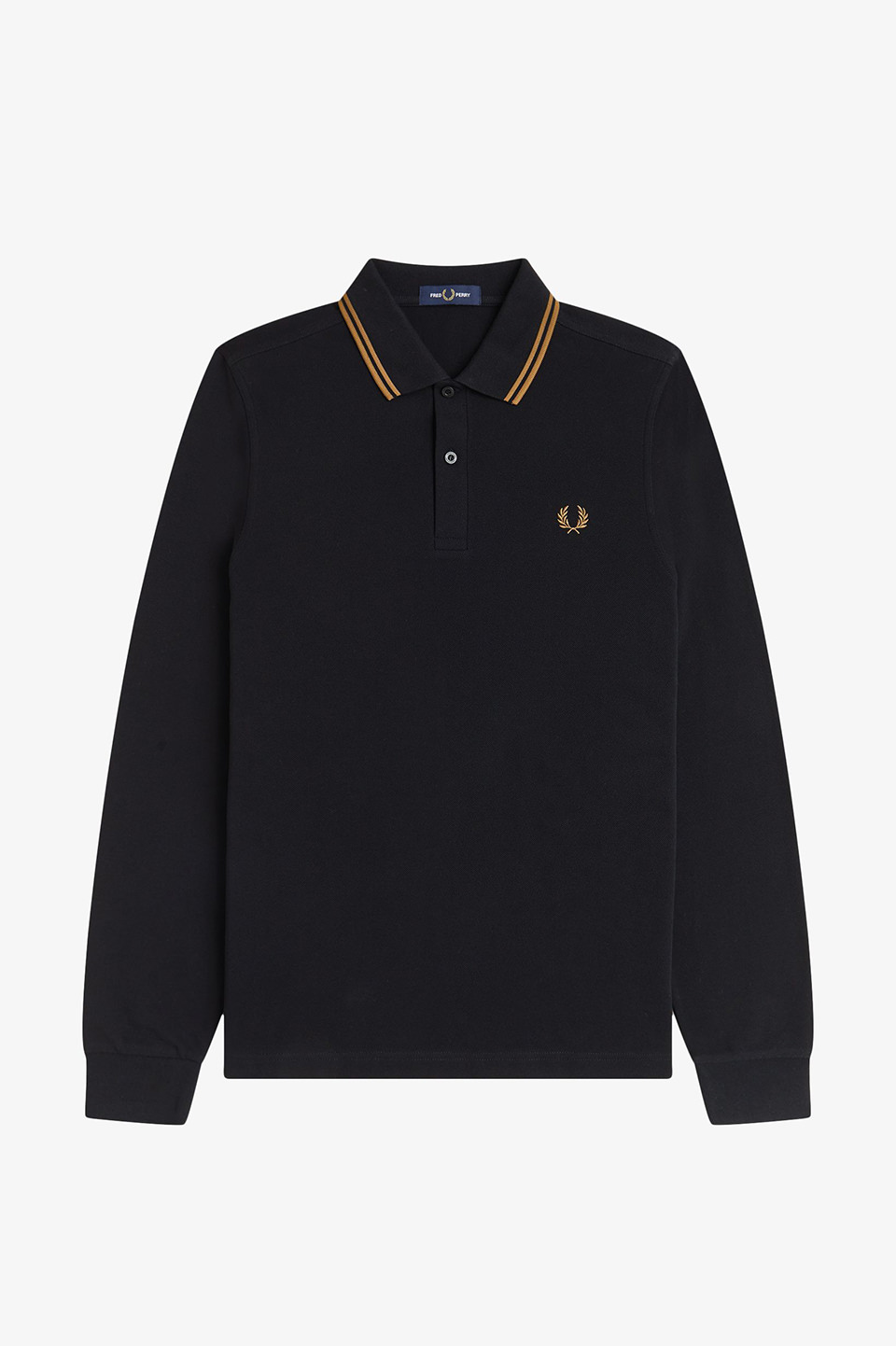 The Fred Perry Shirt - M3636 S77:BLACK / SHADED STONE S