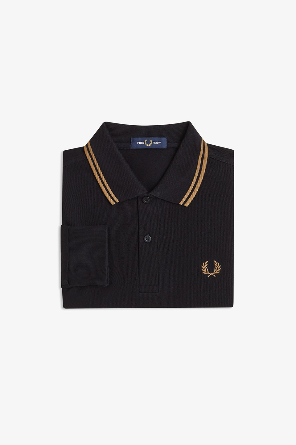The Fred Perry Shirt - M3636 S77:BLACK / SHADED STONE S