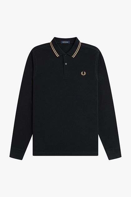 大人気！☆FRED PERRY ロゴ刺繍 長袖 ポロシャツ L #318 ポロシャツの