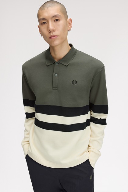 Colour Block Collared Sweatshirt