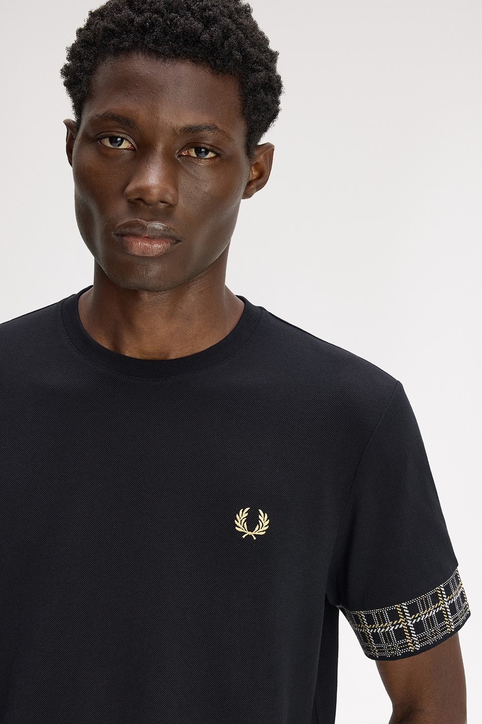 Jacquard Cuff T-Shirt(S 102：BLACK): | FRED PERRY JAPAN | フレッド