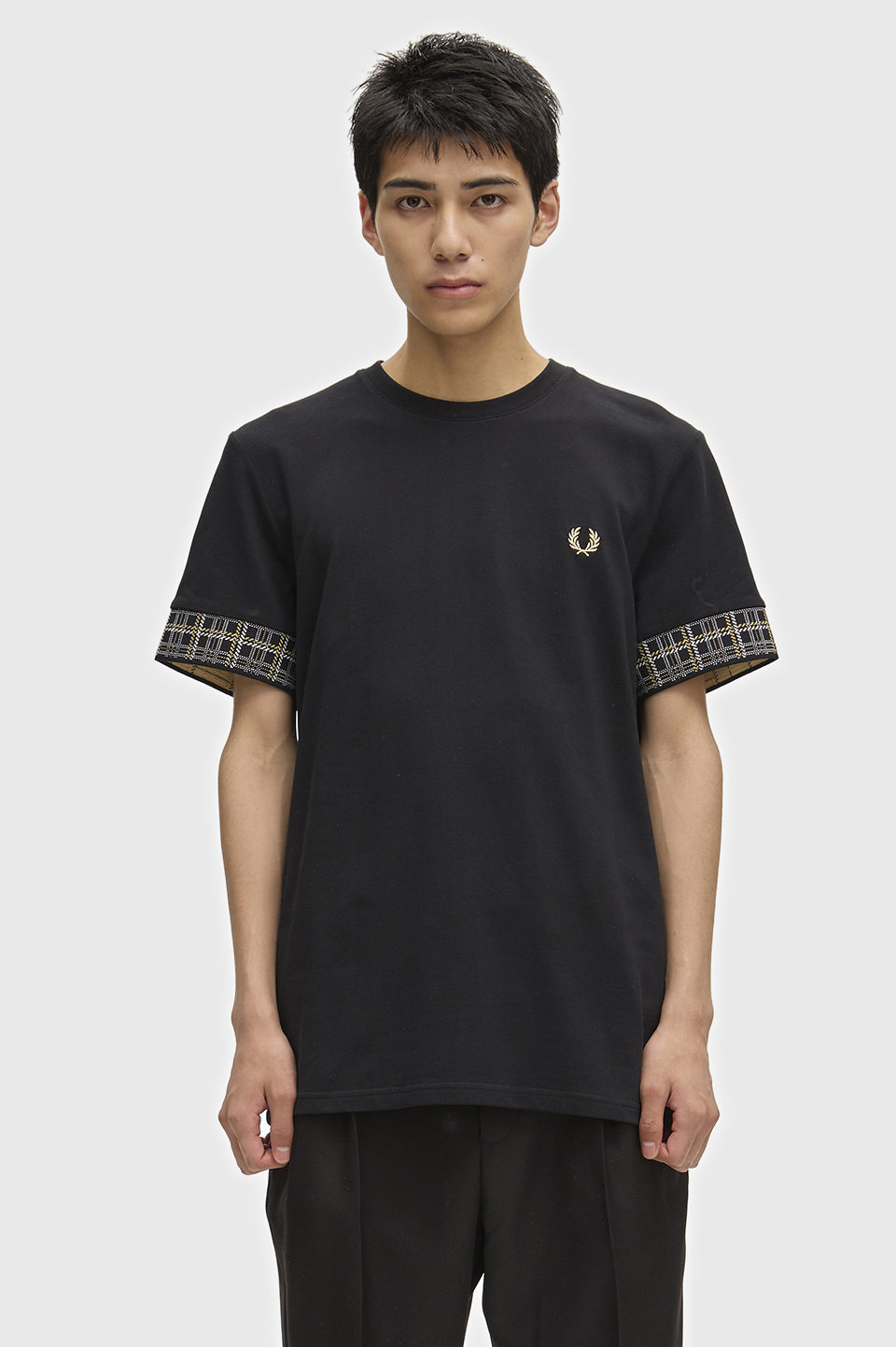 Jacquard Cuff T-Shirt(S 102：BLACK): | FRED PERRY JAPAN | フレッド
