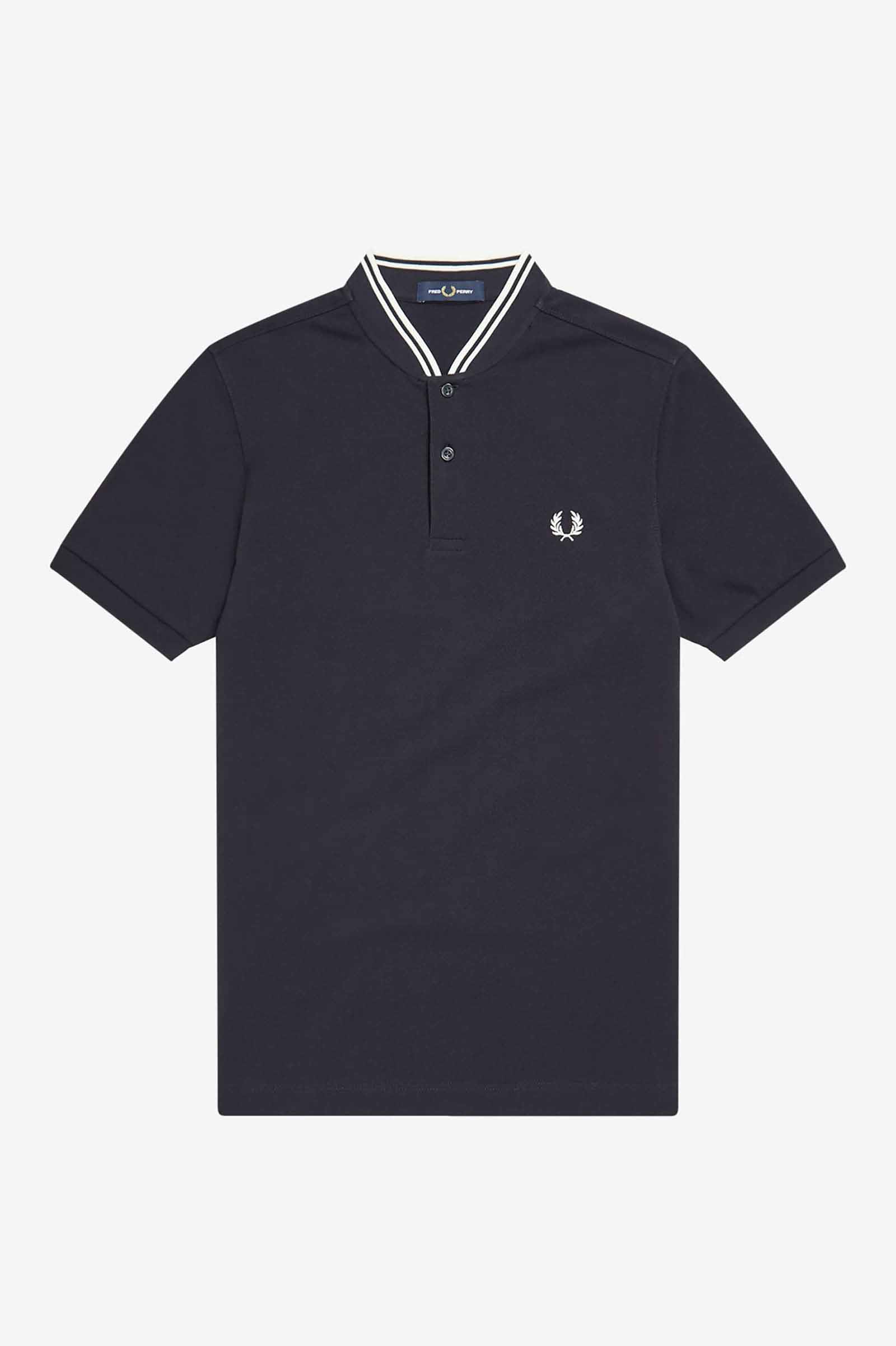 Bomber Collar Polo Shirt(S 248：NAVY): | FRED PERRY JAPAN 
